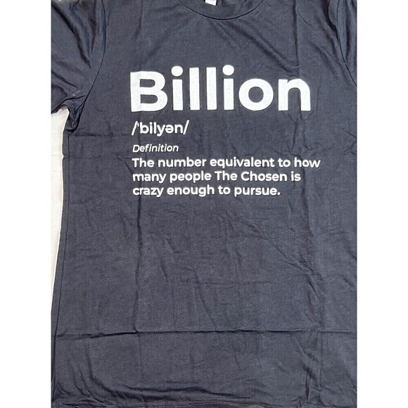 NWOT Mens Bella Canvas THE CHOSEN T-SHIRT S/S BLACK "BILLION" Size Medium - Picture 2 of 6